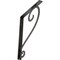 Ekena Millwork Edwards Wrought Iron Bracket, (Single center brace), Antiqued Pewter 1 1/2"W x 12"D x 15"H BKTM01X12X15SEDAPW - alternate 1